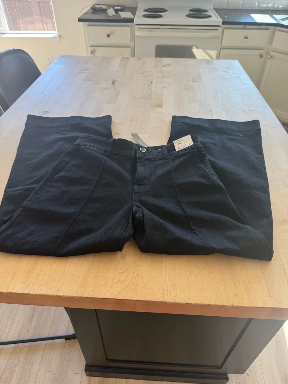J. Crew Black High-Rise Denim Trouser